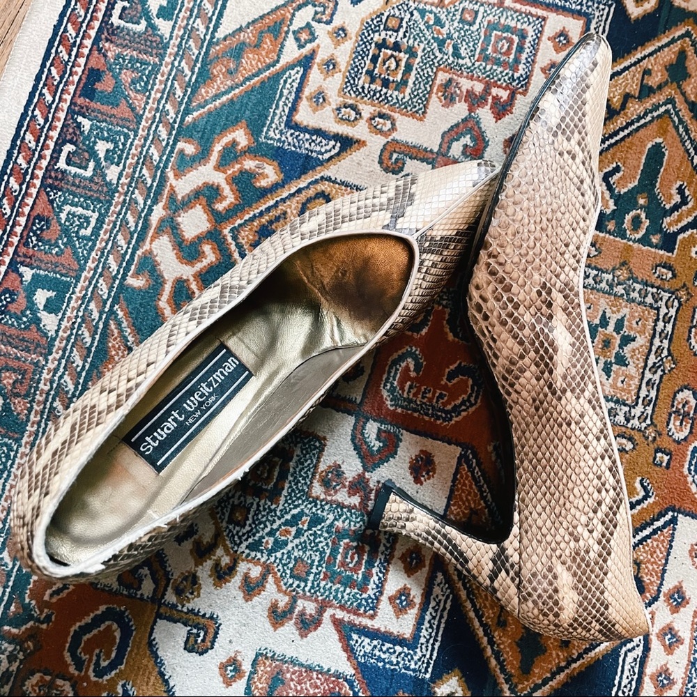 Stuart Weitzman Leather Snakeskin Heels